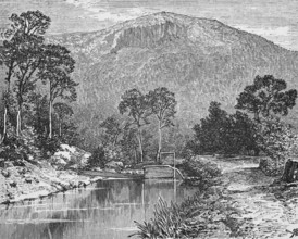 Mount Wellington, around 1870, Tasmania, Australasia, digital reproduction of a historical model