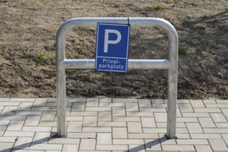 Private car park sign, Dortmund, North Rhine-Westphalia, Germany
