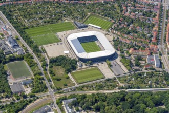 Florian Krygier Stadium, football stadium, Szczecin, aerial view, sports, arena, Poland