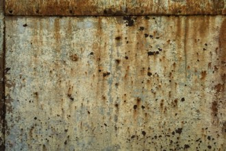 Rusted metal surface with brown and orange discolouration, Istria, Croatia