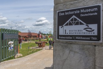 First German Bratwurst Museum, Bratwurstallee 1, Mühlhausen, entrance with inscription, medieval