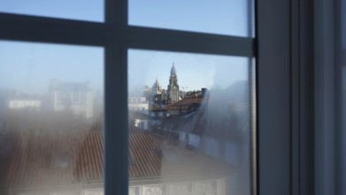 View from a window of Santiago de Compostela Cathedral at the end of the Camino de Santiago,
