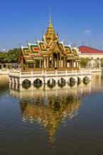 Open gilded pavilion, Buddhist temple complex, Thai King's Summer Palace, Bang Pa-In, near