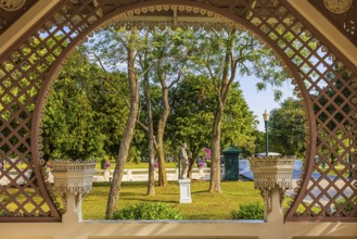 Garden pavilion, view of the royal park, Thai King's Summer Palace, Bang Pa-In, near Ayutthaya,