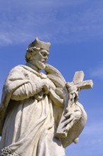 St. Nepomuk, Statue an der Alz, Altenmarkt an der Alz, Chiemgau, Upper Bavaria, Bavaria, Germany