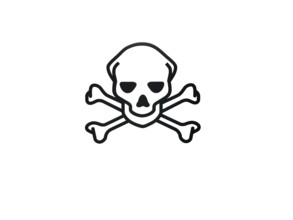 Dangerous goods sign skull with crossed bones, exemption