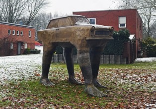 Trabant sculpture by David Cerny' at the Heilig-Geist-Kirche, Kunstraum Heilig Geist, Essen, Ruhr