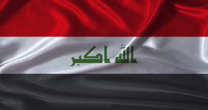 National flag of Irak with cloth texture. Irak flag with realistic texture background
