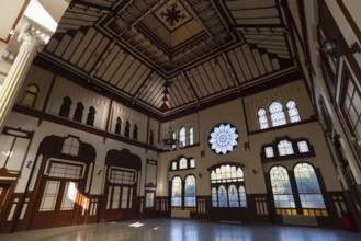 Istanbul, Turkey 10th November 2022 Beautiful architectural design inside a waiting room at Sirkeci