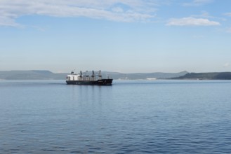 Canakkale, Turkey. February 18th 2022 The African Owl bulk cargo ship passing through the