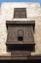 Cairo, Egypt. December 7th 2022 Traditional Arabic Islamic architecture Mashrabiya window of