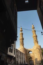 Bab Zuweila, the Fatimid architecture and historical landmark of Islamic Cairo, one of the
