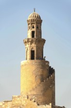 Cairo, Egypt. November 29th 2022 Tourists climb the Spiral Tulunid Dynasty Minaret of Ibn Tulin