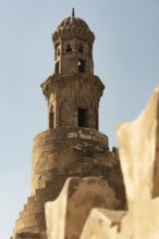 Egyptian architectural detail of the Spiral Tulunid Dynasty Minaret of Ibn Tulin Mosque in Cairo,