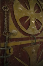 Cairo, Egypt. December 31st 2012 Egyptian Coptic Cairo, an ancient entrance door and key with