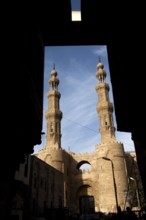 Bab Zuweila is one of three remaining gates in the walls of the Old City of Cairo, the capital of