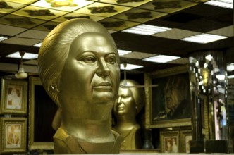 Cairo, Egypt. October 25th 2011 Statue of Egyptian Singer Om Kulthum in a downtown Cairo