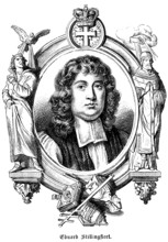 Edward Stillingfleet (1635-1699) England, English theologian, bishop, author, symbols, crown,