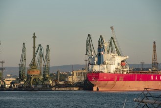 Varna, Bulgaria. September 5th 2020 Navios maritime shipping company owned vessel moored at Varna