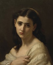 Hugues Merle (1822 to 1881), French painter: Thoughts far away, Gedanken in der Ferne (1864),