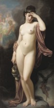 Hugues Merle (1822 to 1881), French painter: Hebe after the fall, Hebe Day-Dreaming, the Greek