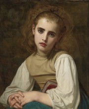 Hugues Merle (1822 to 1881), French painter: Young Beauty, Jeune beaute (1870), a young girl