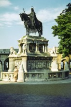 Equestrian Statue of Saint Stephen (Szent István szobor), a prominent landmark, Budapest, Hungary