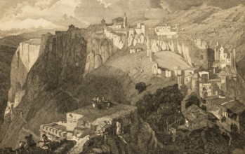 Ronda, Málaga province, Andalusia, Spain, city at peak level, protected location, mountainous