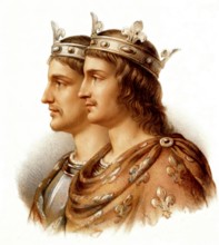 Louis the Younger or Louis III, 830/835-882, King of Saxony, and his elder brother Carloman,