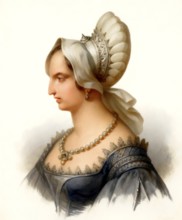 Queen Metina, wife of Merovech, Meroveus, Merovechus, Merovius or Mérovée, king of the Salian