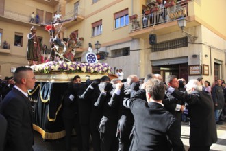 Sicily, old town of Trapani, Good Friday mystery procession La Processione dei Misteri, procession
