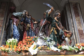 Sicily, Trapani, mystery groups in the Chiesa del Purgatorio church, the wooden figures from the
