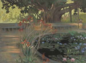 Kazimierz Stabrowski (b. 21 November 1869, d. 10 June 1929 in Garwolin), Polish painter: Lotuses in