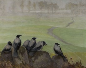 Kazimierz Stabrowski (b. 21 November 1869, d. 10 June 1929 in Garwolin), Polish painter: Crows,