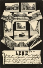 Historical postcard around 1900, Lehe, district of Bremerhaven, Germany, reproduction of a