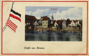 Historical postcard around 1900, Bremen, Teerhof, Germany, reproduction of a postcard, historical