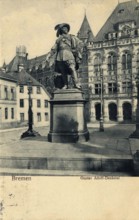 Historical postcard around 1900, Bremen, Gustav Adolf-Denkmal, Germany, reproduction of a postcard,