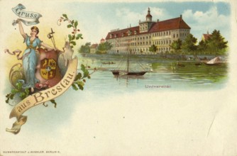 Historical postcard around 1900, Breslau, today Wroclaw, Lower Silesia, Poland, reproduction of a