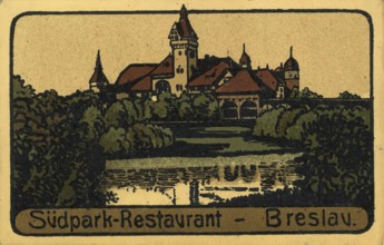 Historical postcard around 1900, Breslau, Südpark, today Wroclaw, Lower Silesia, Poland,