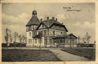 Historical postcard around 1900, Brieg, today Brzeg, city in southwestern Poland in the Opole
