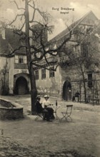 Historical postcard around 1900, Breuberg Castle, Odenwaldkreis, Hesse, Germany, reproduction of a