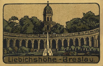 Historical postcard around 1900, Breslau, Liebichshöhe, today Wroclaw, Lower Silesia, Poland,