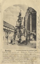 Historical postcard around 1900, St. John's monument with noble monastery in Breslau, today