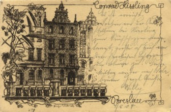 Historical postcard around 1900, Breslau, today Wroclaw in Lower Silesia, Poland, reproduction of a