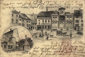 Historical postcard around 1900, Liestal, today Wroclaw, Lower Silesia, Poland, reproduction of a