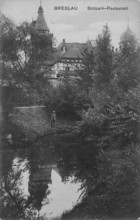 Historical postcard around 1900, Breslau, Südpark, today Wroclaw, Lower Silesia, Poland,