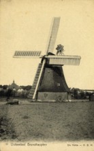 Historic postcard around 1900, Baltic resort Brunshaupten i.M, windmill, historic place on the