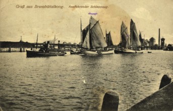 Historical postcard around 1900, Brunsbüttelkoog, Schleswig-Holstein, Germany, reproduction of a