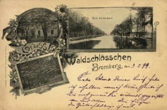Historical postcard around 1900, Bromberg, Waldschlösschen, today Bydgoszcz, in the Polish