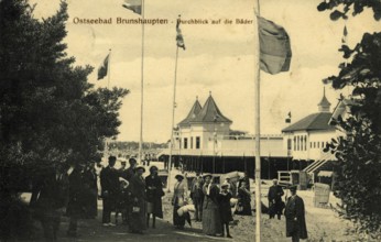 Historic postcard around 1900, Baltic resort Brunshaupten i.M, historic town on the Mecklenburg